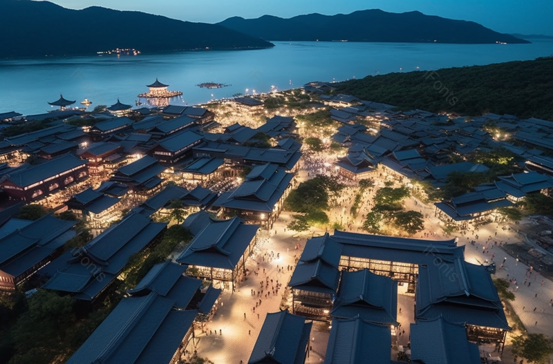 节日旅游出游地无锡太湖灵山小镇拈花湾航拍,高清,摄影图,摄影图片,图片大全,摄影图免费下载